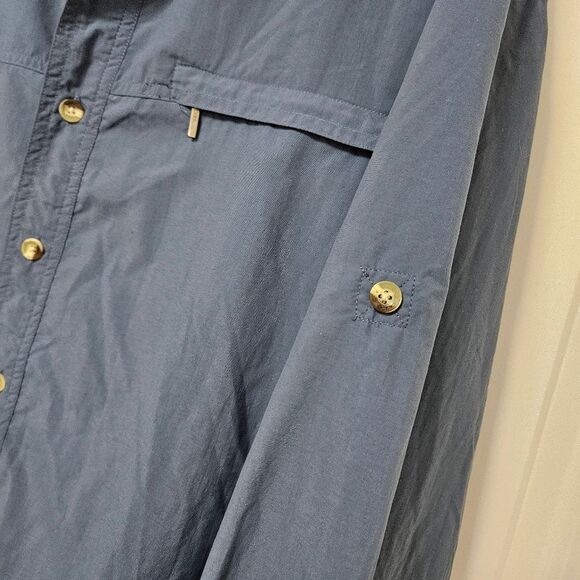 OOBE Shirt Men's XLarge Blue Long Sleeve Button-Up Partial Mesh Lining Quick Dry - Picture 8 of 11